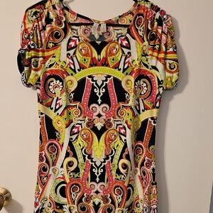 Colorful Paisley Print Dress